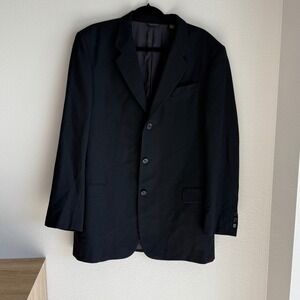Donna Karan Signature Mens Blazer Black Wool Size 42 Long Made in Italy